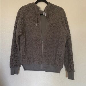 Zella Taupe Sherpa Zip Hoodie